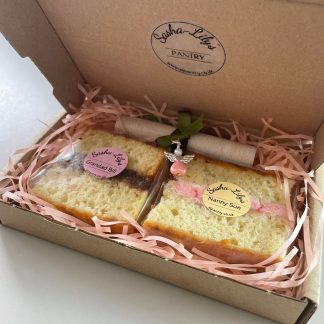 2 Cake Slices and Message Scroll